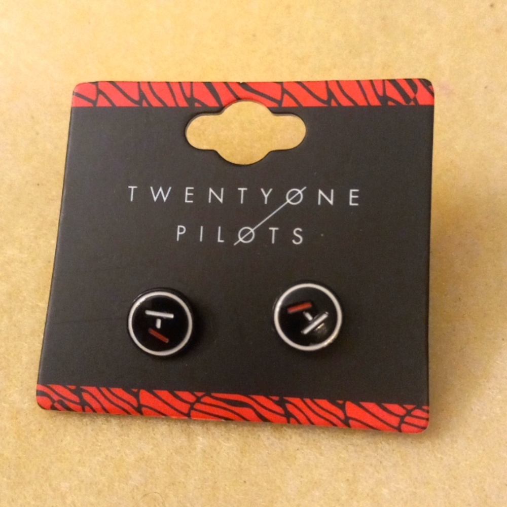 Twenty-one Pilots earrings pierced new on card